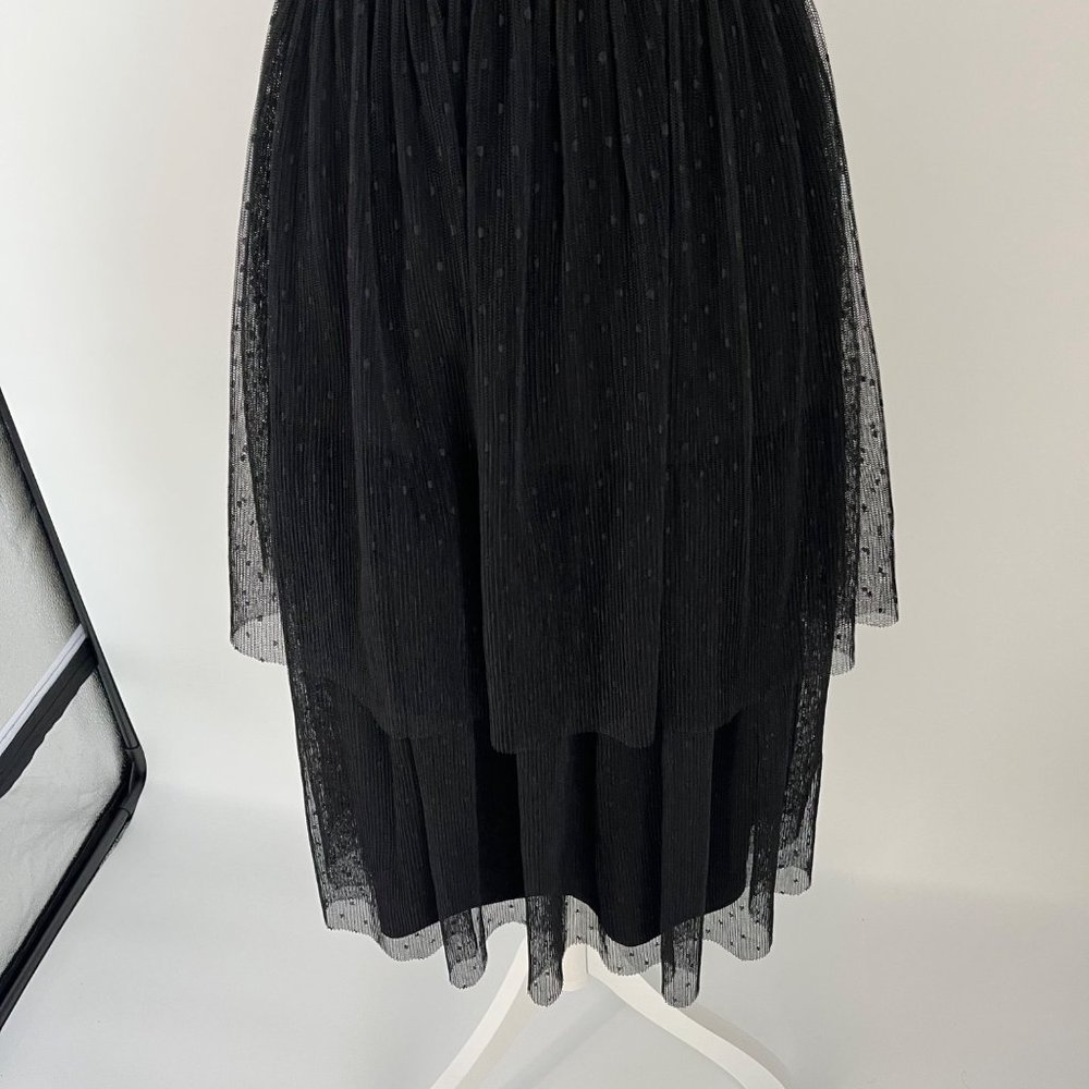 NWT Dress The Population Kady Sequin Block Print Tiered Dress in Black Multi Sml - Picture 4 of 15